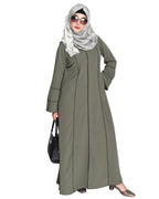 Snazzy Abaya with Sage Green Piping Design Maroon
