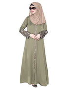 Opulent Hand Embroidered Luxury Abaya Dead Mint