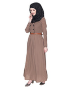 Oak Brown Coat Style Abaya Oak Brown