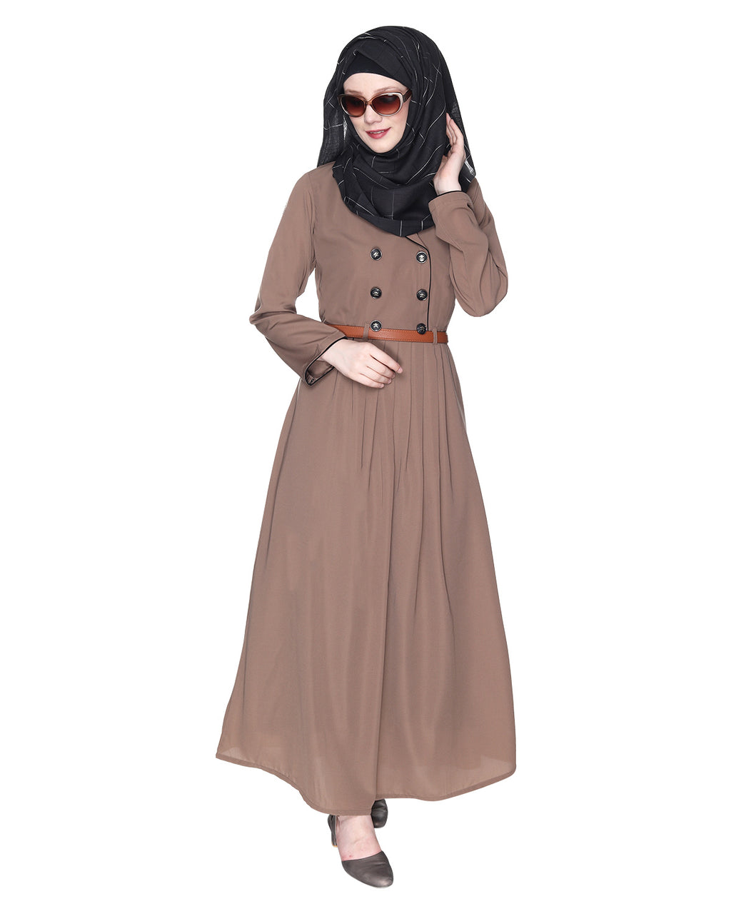 Oak Brown Coat Style Abaya Oak Brown