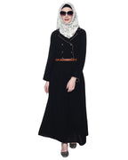 Black Coat Style Abaya Black