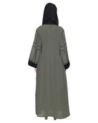 Designer Shrug Style Closed Abaya Dead Mint & Black