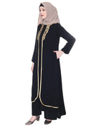 Regal Abaya With Gold Embroidery