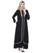 Regal Abaya With Gold Embroidery