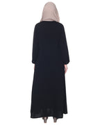 Regal Abaya With Gold Embroidery Black