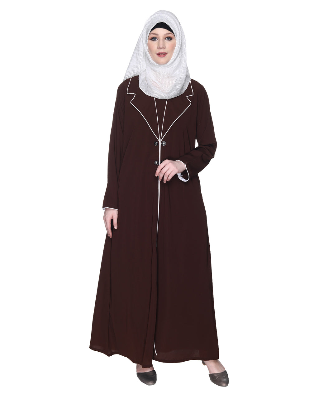 Tulip Sleeved Side Open Abaya Brown