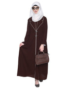 Tulip Sleeved Side Open Abaya Brown