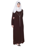 Tulip Sleeved Side Open Abaya Brown