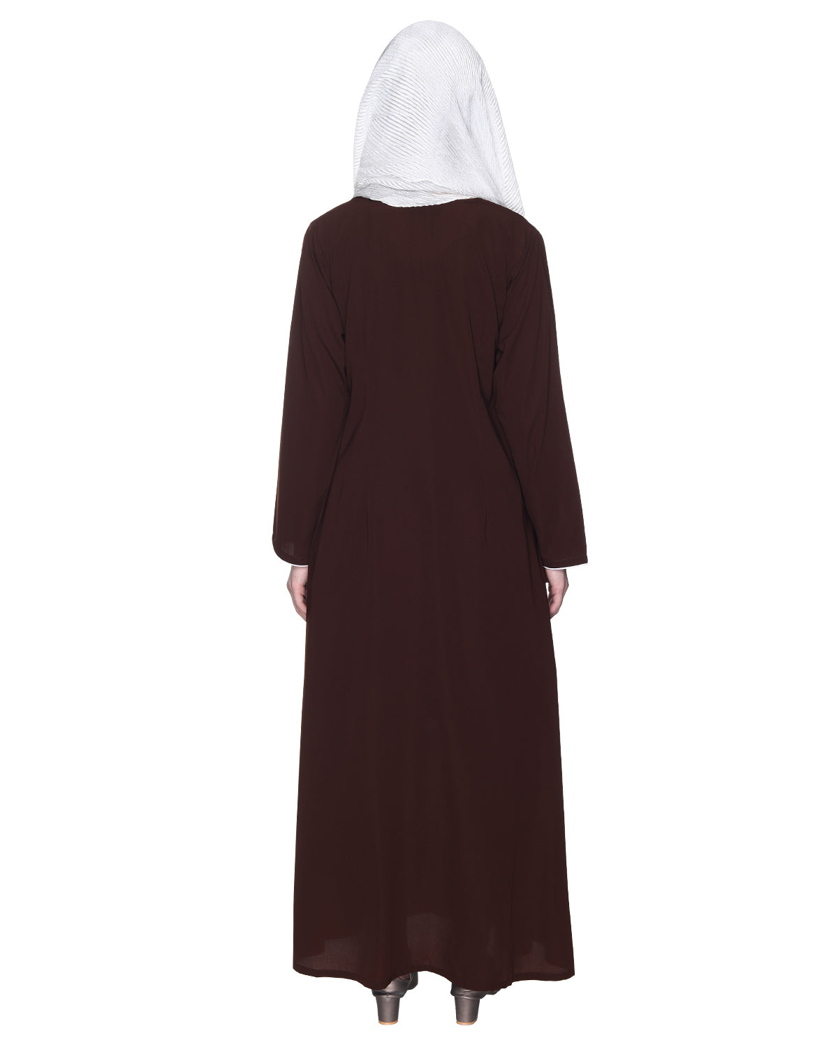 Tulip Sleeved Side Open Abaya Brown