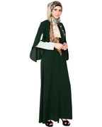 Tulip Sleeved Side Open Abaya Green