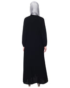 Abaya With Flashy Metallic Beads Embroidery Black