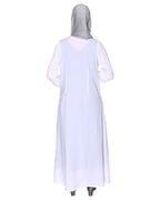 Abaya With Flashy Metallic Beads Embroidery White