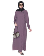 Angrakha Style Black Abaya Purple