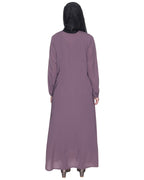 Angrakha Style Black Abaya Purple