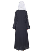 Enchanting Abaya With Sparkling Hand-Embroidered Sleeves Dark Green
