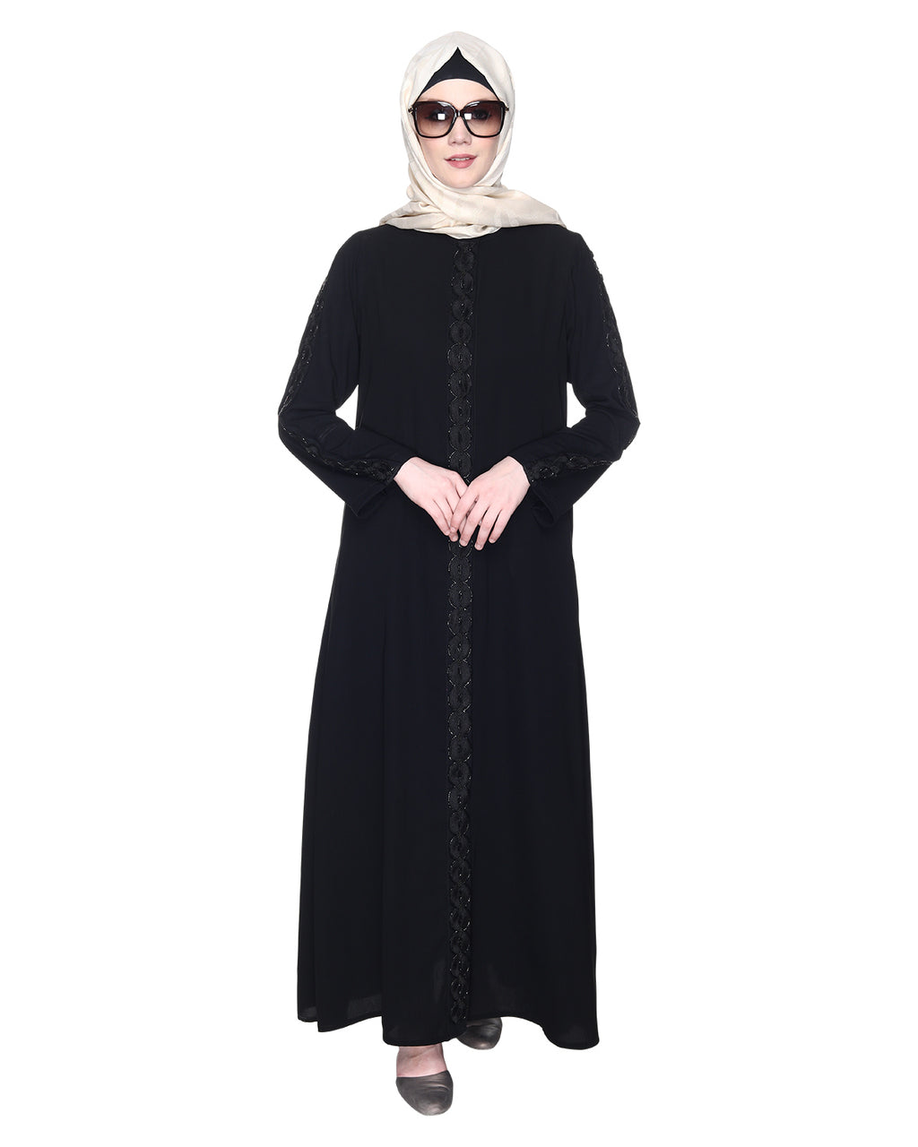 Glittering Loops Abaya Black