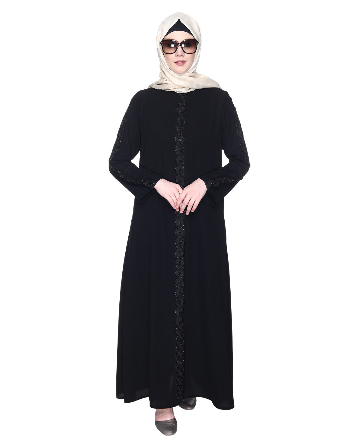 Glittering Loops Abaya Black