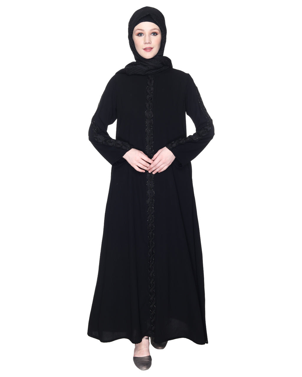Glittering Loops Abaya Black