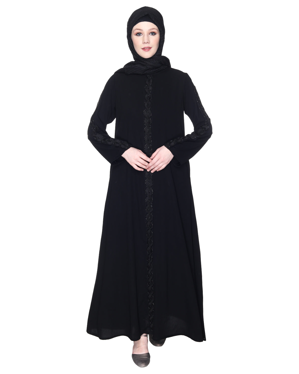 Glittering Loops Abaya Black