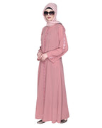 Glittering Loops Abaya Dull Pink