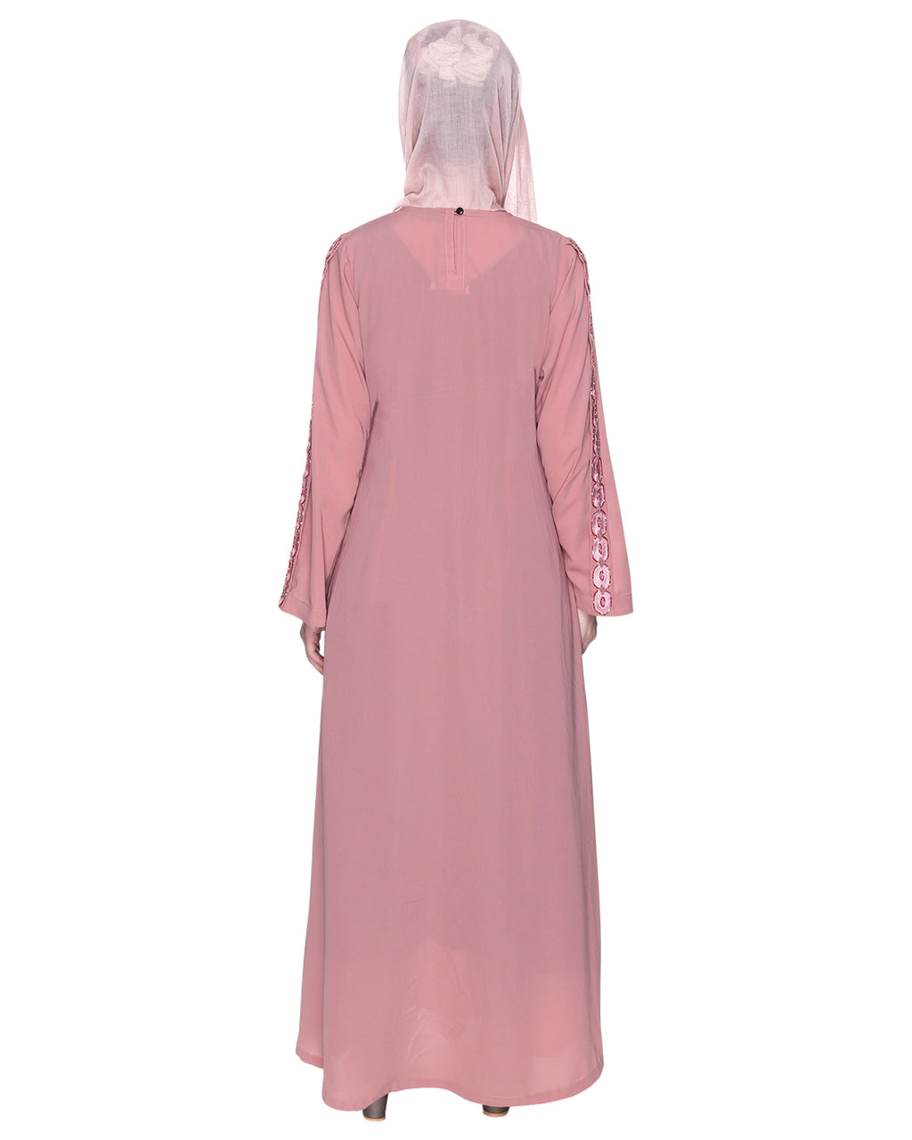 Glittering Loops Abaya Dull Pink