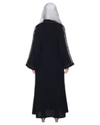 Formal Abaya With Gleaming Embroidered Sleeves Black