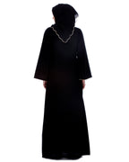 Black Abaya With Gold Zari Embroidery Black