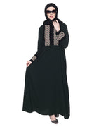Magnificent Abaya With Gleaming Yolk And Sleeves OLIVE GREEN