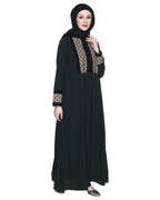 Magnificent Abaya With Gleaming Yolk And Sleeves OLIVE GREEN