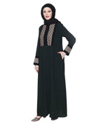 Magnificent Abaya With Gleaming Yolk And Sleeves OLIVE GREEN