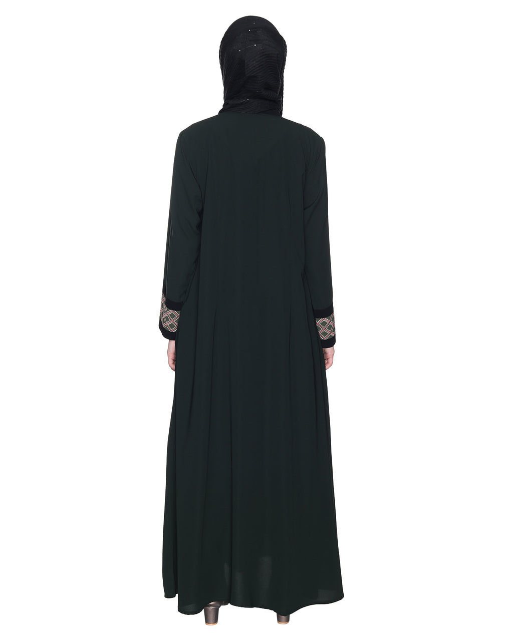 Magnificent Abaya With Gleaming Yolk And Sleeves OLIVE GREEN