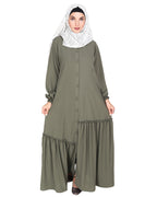 Chic Spiral Abaya With Frills Dead Mint