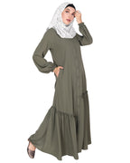 Chic Spiral Abaya With Frills Dead Mint