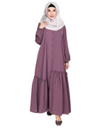 Chic Spiral Abaya With Frills Light Purple