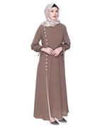 Sleek Looking Slit Style Abaya Light Brown