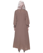 Sleek Looking Slit Style Abaya Light Brown