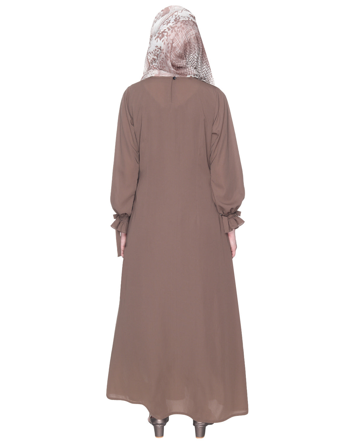 Sleek Looking Slit Style Abaya Light Brown