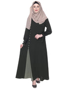 Sleek Looking Slit Style Abaya Olive Dead Mint