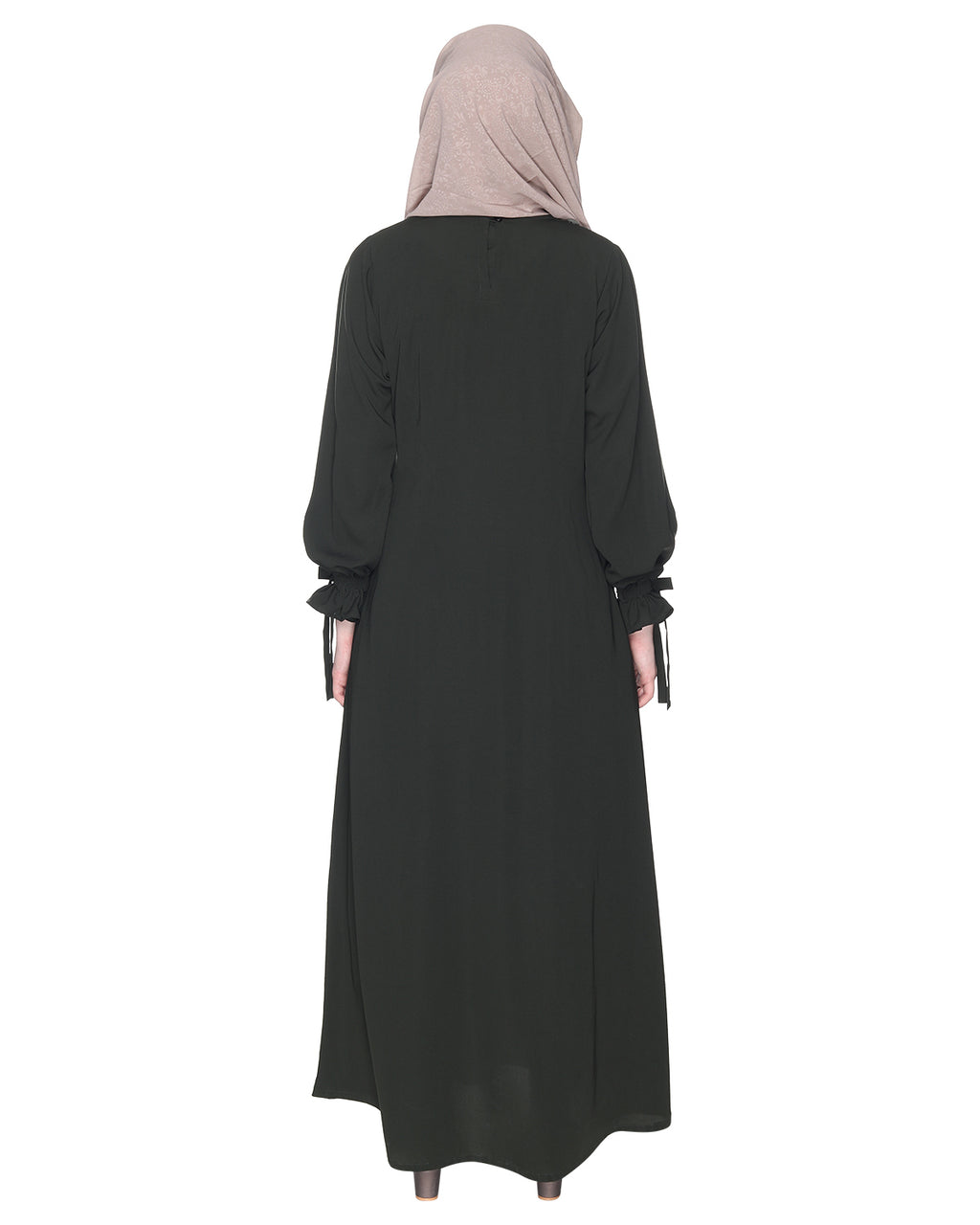 Sleek Looking Slit Style Abaya Olive Dead Mint