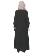 Sleek Looking Slit Style Abaya Olive Dead Mint