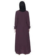 Sleek Looking Slit Style Abaya Purple Light Pink