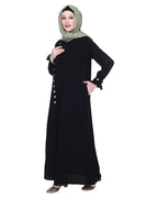 Sleek Looking Slit Style Abaya Sage Green