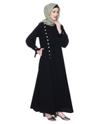 Sleek Looking Slit Style Abaya Sage Green