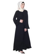 Dapper Deep Jacket Syle Frill Abaya Black