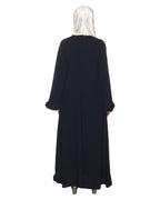 Dapper Deep Jacket Syle Frill Abaya Black