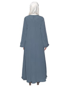 Dapper Deep Jacket Syle Frill Abaya Grey