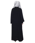 Spell-Binding Four Line Hand Embroidered Abaya Black
