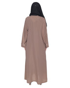 Spell-Binding Four Line Hand Embroidered Abaya Brown