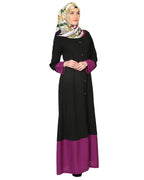 Black And Purple Abaya Black