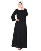 Casual Black Gown style Abaya Black